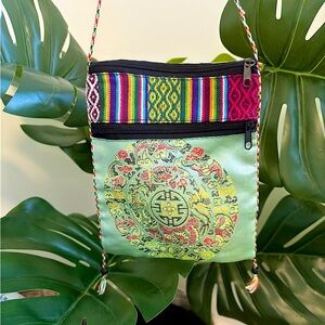 Vintage‎ Oriental Print Satin Purse Small Crossbody